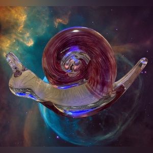 Vintage Pink Murano Snail Paperweight